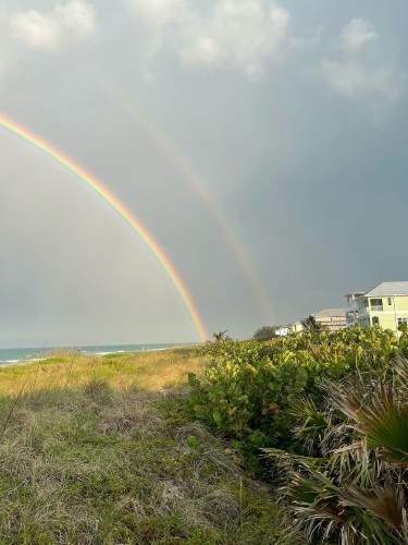 Rainbow over horizon