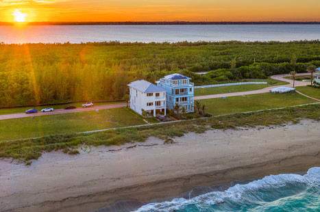 Home on shore of the beach